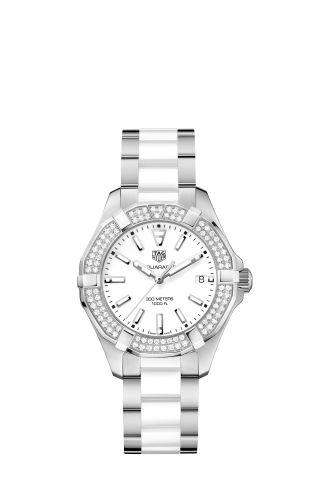 TAG Heuer Aquaracer 300M Quartz 35 Stainless Steel / Diamond / White / Bracelet